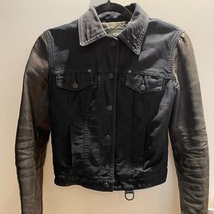 MCQUEEN  Denim Jacket Leather sleeves / pockets